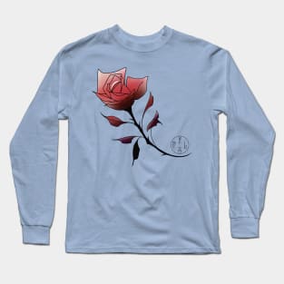 Red neotraditional rose Long Sleeve T-Shirt